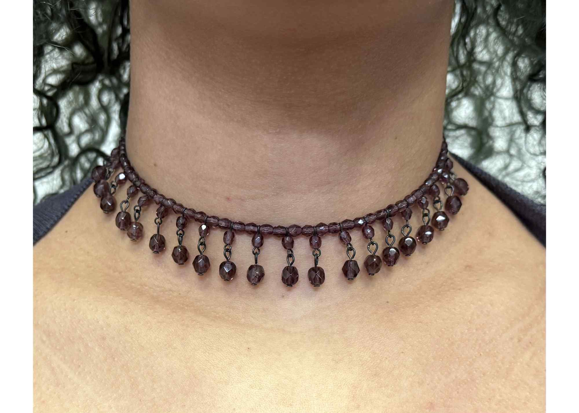 Buy Purple Beaded "Daria" Choker Necklace at GoldenCockerel.com