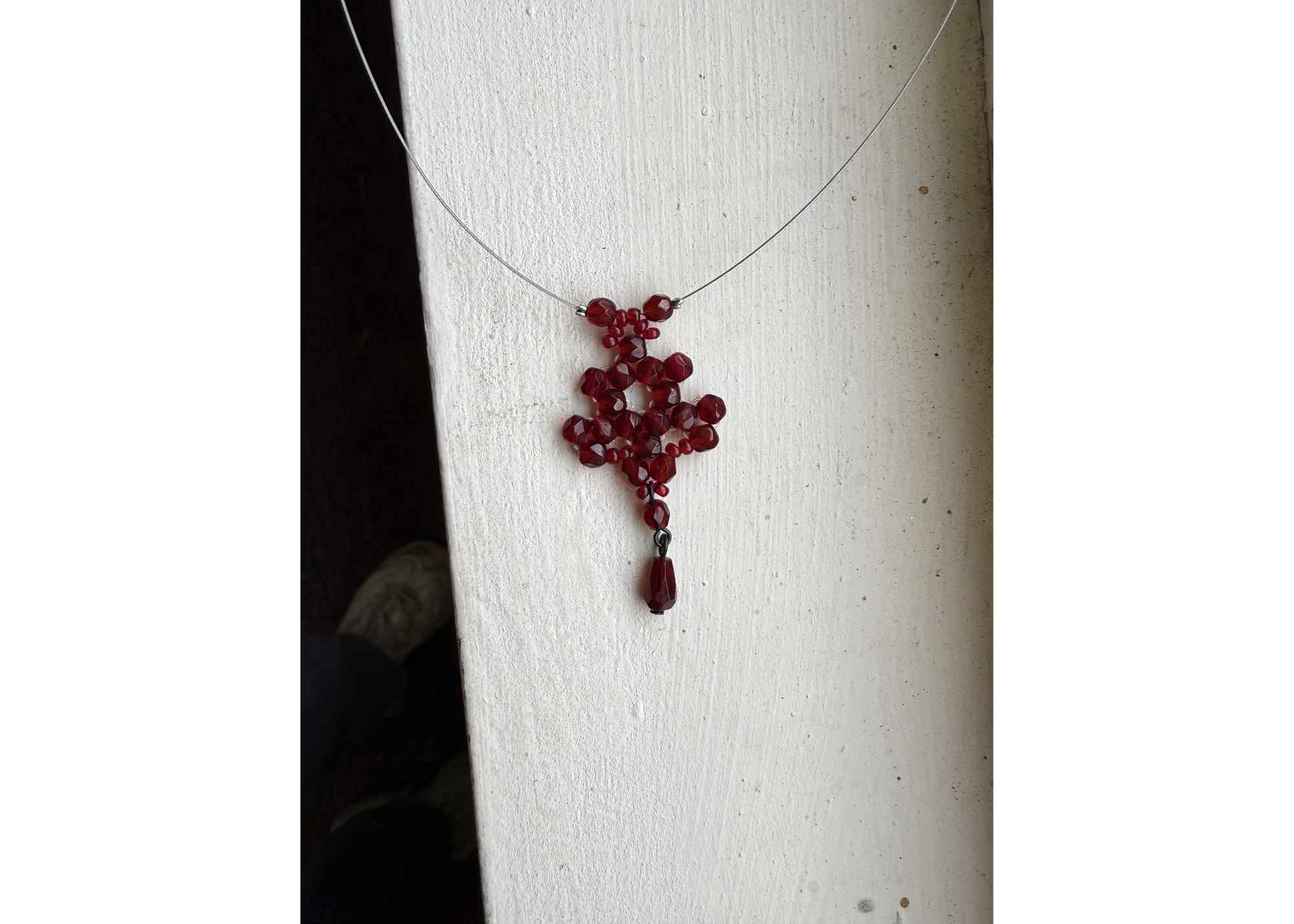 Buy Red Beaded "Ivanna" Necklace at GoldenCockerel.com