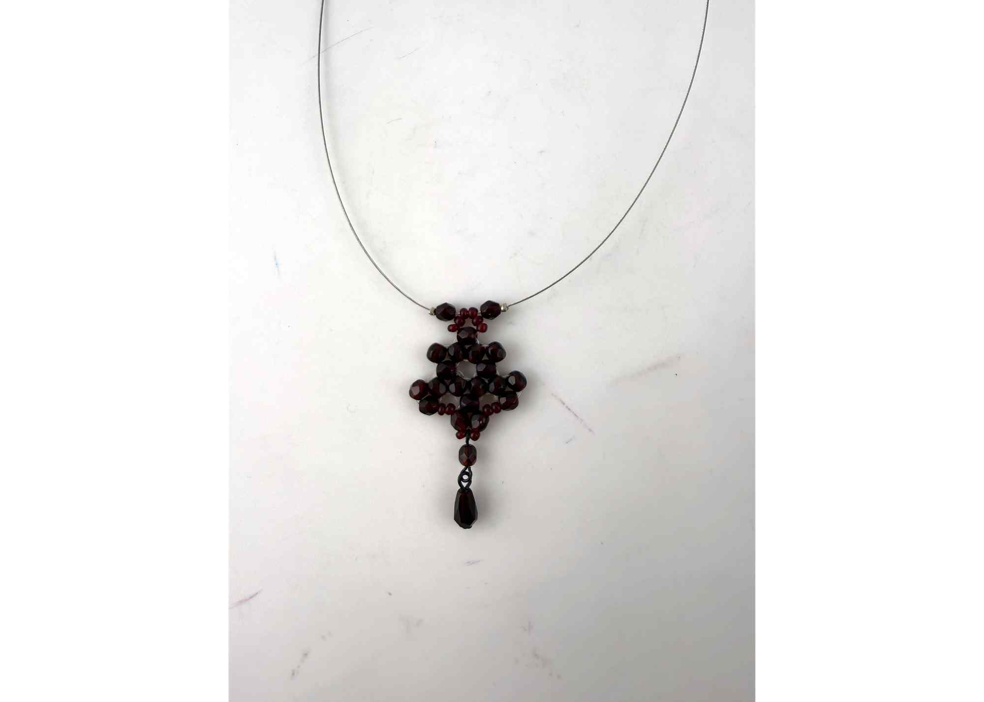 Buy Red Beaded "Ivanna" Necklace at GoldenCockerel.com